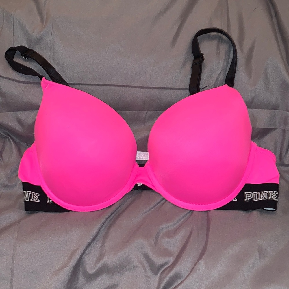 Hot pink push up bra